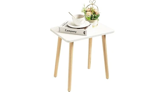 The image shows a stylish bedside mini table, perfect for small spaces and essential bedside items.