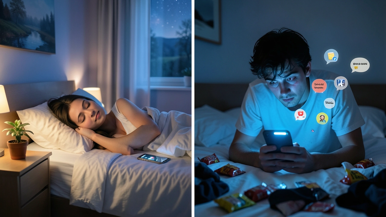 Comparing Healthy vs. Unhealthy Social Media Habits for Sleep
